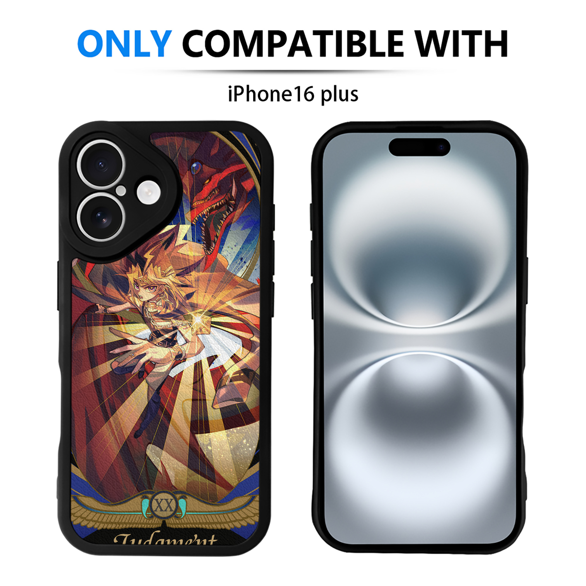 （画像用） 遊☆戯☆王 Yu-Gi-Oh! 【iPhone 16シリーズ対応】シリコンスマホケース（レザー調） 材質：シリコン